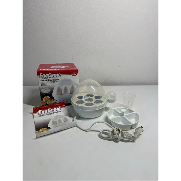 Egg Genie 7-Egg White Countertop Electric Rapid Egg Cooker with Built-In Timer - Picture 1 of 12